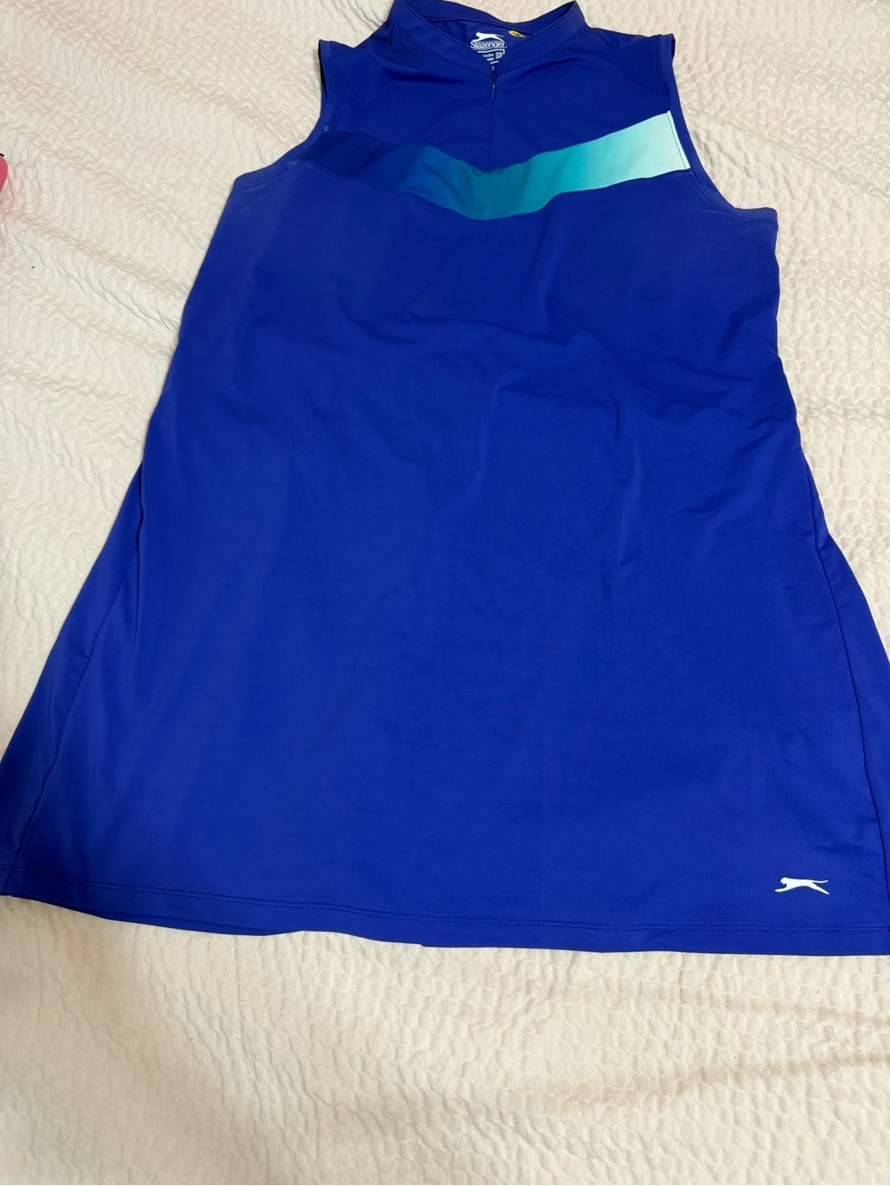 Slazenger Blue One-Piece golf Dress with Aqua Chevron and matching shorts